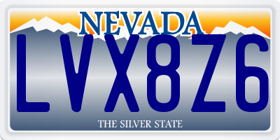 NV license plate LVX8Z6