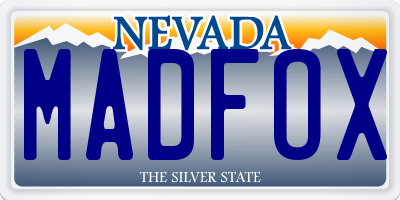 NV license plate MADFOX