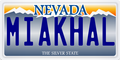 NV license plate MIAKHAL