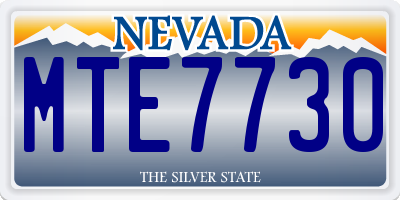 NV license plate MTE7730