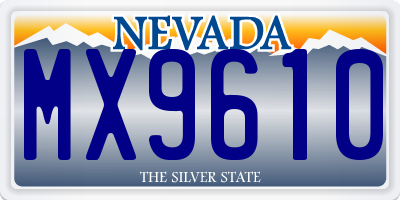 NV license plate MX9610