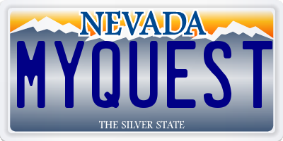 NV license plate MYQUEST