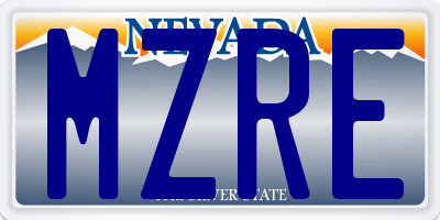 NV license plate MZRE