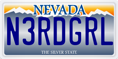 NV license plate N3RDGRL