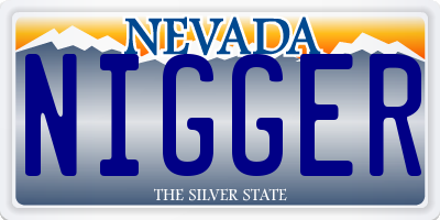 NV license plate NIGGER