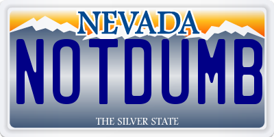 NV license plate NOTDUMB