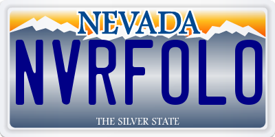 NV license plate NVRFOLO