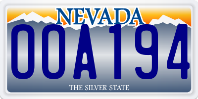 NV license plate OOA194