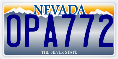 NV license plate OPA772