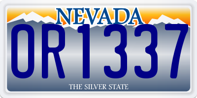 NV license plate OR1337