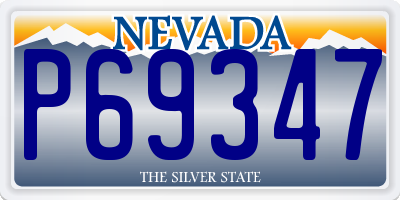 NV license plate P69347