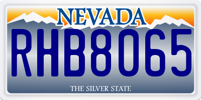 NV license plate RHB8065