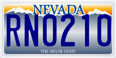 NV license plate RN0210