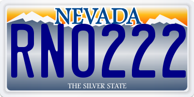 NV license plate RN0222