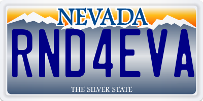 NV license plate RND4EVA