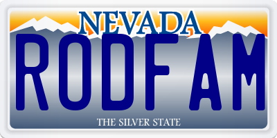 NV license plate RODFAM