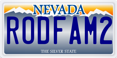 NV license plate RODFAM2