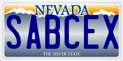 NV license plate SABCEX