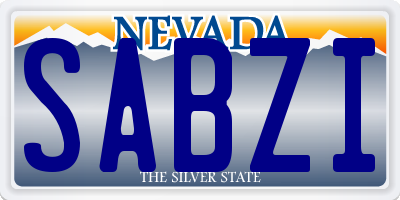 NV license plate SABZI