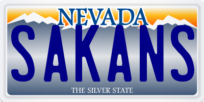 NV license plate SAKANS