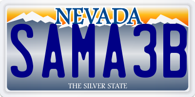 NV license plate SAMA3B