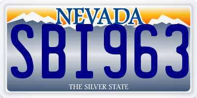 NV license plate SBI963