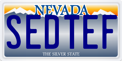 NV license plate SEDTEF