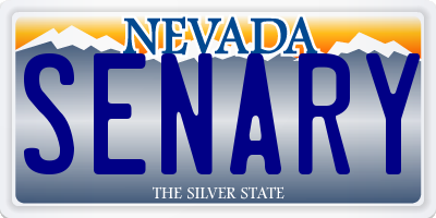 NV license plate SENARY