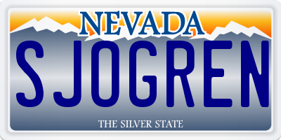 NV license plate SJOGREN