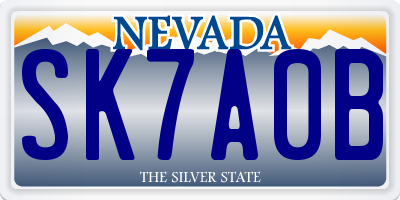 NV license plate SK7A0B