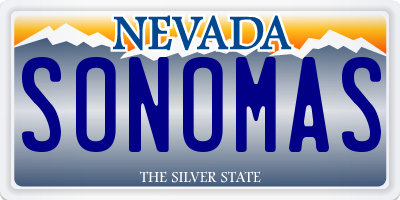 NV license plate SONOMAS