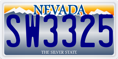 NV license plate SW3325