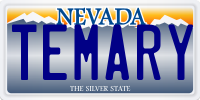 NV license plate TEMARY