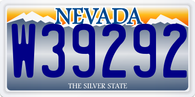 NV license plate W39292