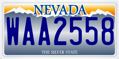 NV license plate WAA2558