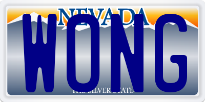 NV license plate WONG