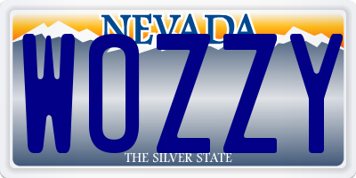 NV license plate WOZZY