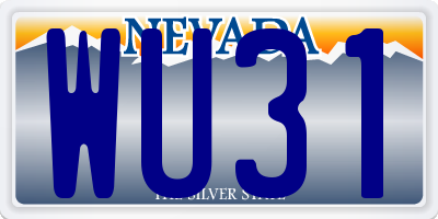 NV license plate WU31