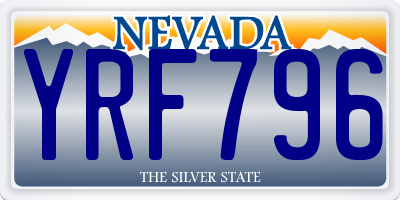 NV license plate YRF796