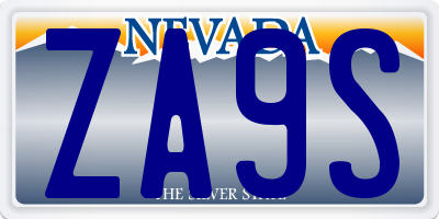 NV license plate ZA9S