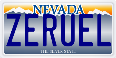 NV license plate ZERUEL