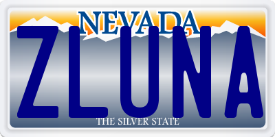 NV license plate ZLUNA