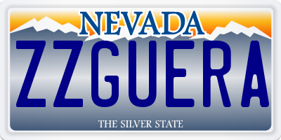 NV license plate ZZGUERA