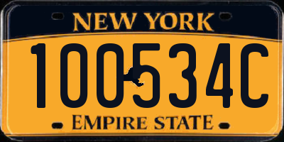 NY license plate 100534C