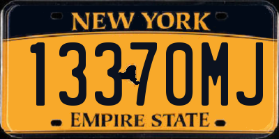 NY license plate 13370MJ