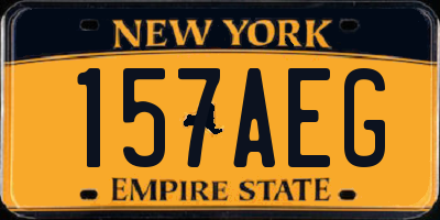NY license plate 157AEG