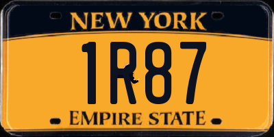 NY license plate 1R87