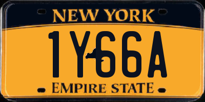 NY license plate 1Y66A