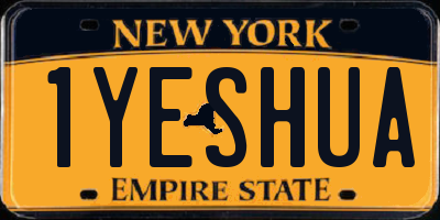 NY license plate 1YESHUA
