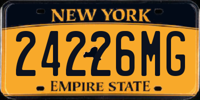 NY license plate 24226MG